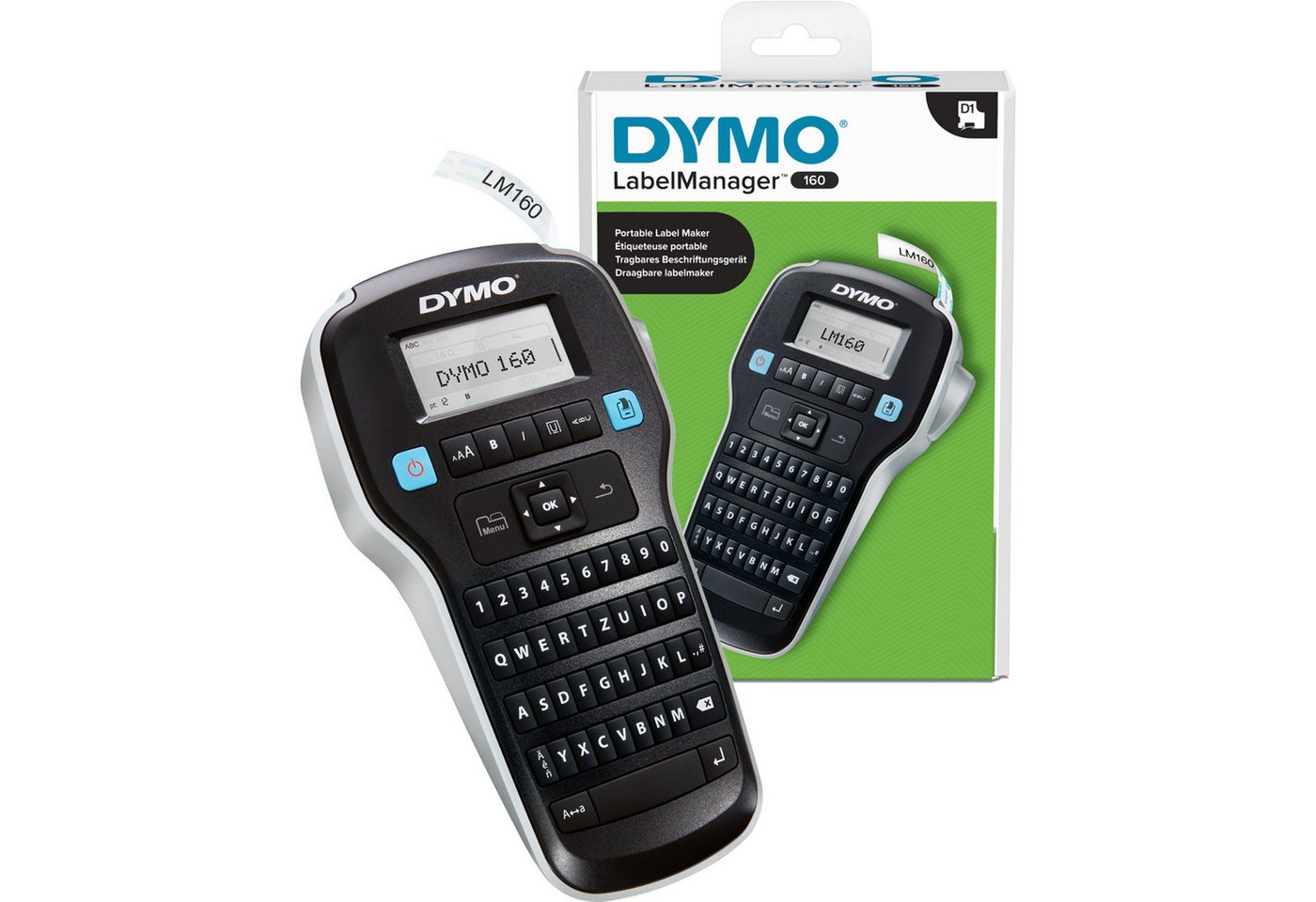 DYMO Beschriftungsgerät Dymo LabelManager 160, Beschriftungsgerät, (mit DYMO Beschriftungsgerät Dymo LabelManager 160, Beschriftungsgerät, (mit von DYMO