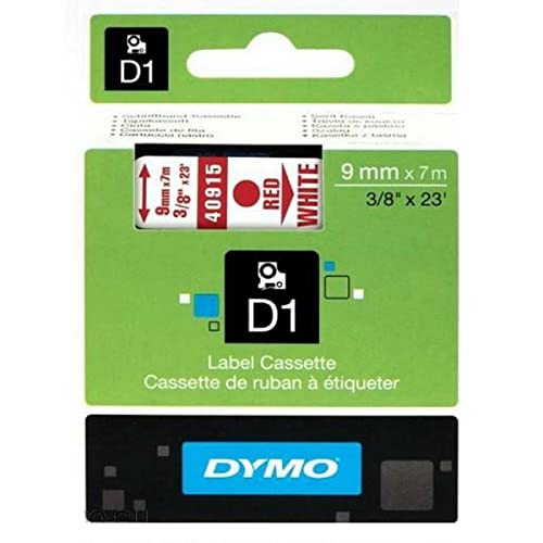 DYMO D1 ORIGINAL Schriftband, rot auf weiß, 9mm x 7m, S0720700 von DYMO