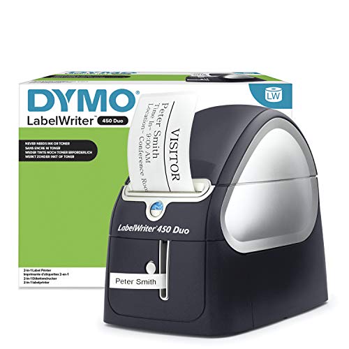 DYMO LabelWriter 450 Duo Etikettendrucker | Professioneller 300 dpi. Thermodirekt Etikettiergerät | Drucken Sie LW und D1 Etiketten von DYMO
