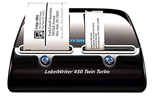 DYMO LabelWriter 450 Twin Turbo Etikettendrucker | für bis zu 71 Etiketten/Minute | Dual-Etiketten 300 dpi. Thermodirekt Etikettiergerät | USB | für LW Etiketten bis 60mm Breite von DYMO