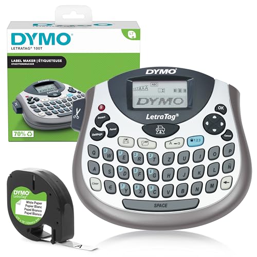 YMO LetraTag LT-100T Beschriftungsgerät | Tragbares Etikettiergerät mit QWERTZ Tastatur | silber | Ideal fürs Büro oder zu Hause YMO LetraTag LT-100T Beschriftungsgerät | Tragbares Etikettiergerät mit QWERTZ Tastatur | silber | Ideal fürs Büro oder zu Hause von DYMO