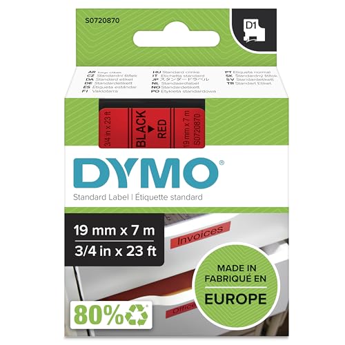 DYMO D1 Ersatzband, 19 mm x 7 mt, Rot/Schwarz (45807) DYMO D1 Ersatzband, 19 mm x 7 mt, Rot/Schwarz (45807) von Dymo