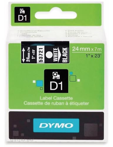 DYMO Original D1-Etikettenband | weiß auf schwarz | 24 mm x 7 m | selbstklebendes Schriftband | für LabelManager-Beschriftungsgerät von DYMO