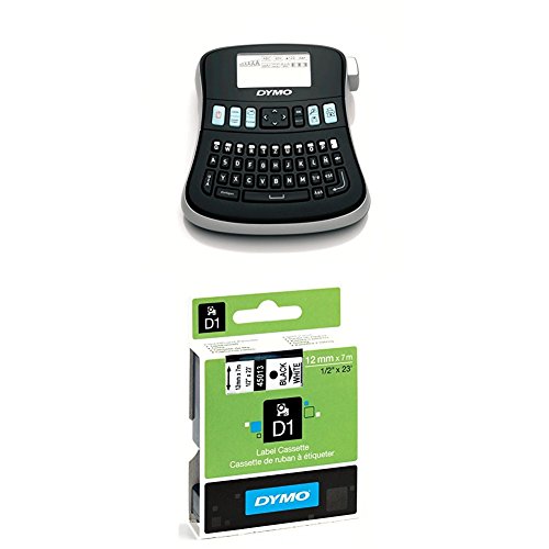 Dymo LabelManager 210D Professionelles Beschriftungsgerät + D1-Etiketten (Selbstklebend, für den Drucker LabelManager, 12 mm x 7 m Rolle) schwarz auf weiß von Dymo