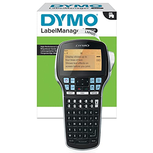 Dymo LabelManager 420P kompaktes tragbares Beschriftungsgerät vierzeiliges Display ABC 10 Schriftarten 7 Schriftgrößen D1 von DYMO