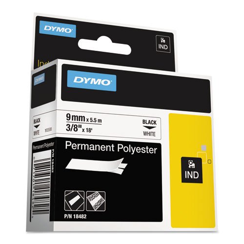 Rhino Permanent Poly Industrie Label Klebeband, 3/20,3cm X 18ft, Weiß/Schwarz Print von DYMO