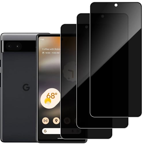 DYNASCO 3 Stück Sichtschutz Schutzfolie für Google Pixel 6A, 9H Härte Anti-Spähen Panzer Schutz Glas Displayschutzfolie Google Pixel 6A, Kratzfest und Anti-Fingerprint, Einfach Installieren von DYNASCO
