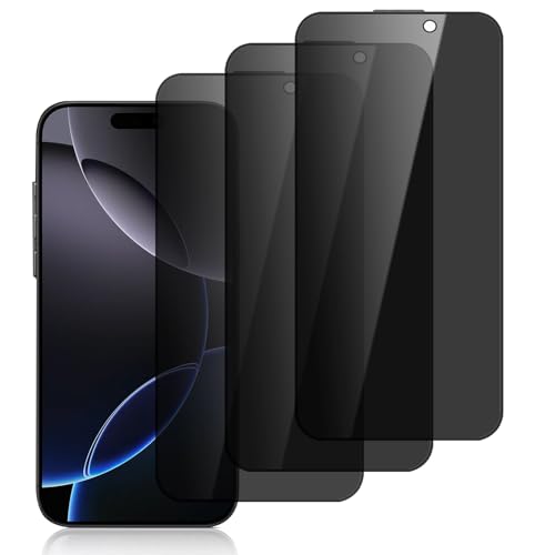 DYNASCO 3 Stück Sichtschutz Schutzfolie für iPhone 16 Pro Max, 9H Härte Anti-Spähen Panzer Schutz Glas Displayschutzfolie für iPhone 16 Pro Max 6,9", Blickschutzfolie, Anti-Kratzer, Anti-Fingerprint von DYNASCO