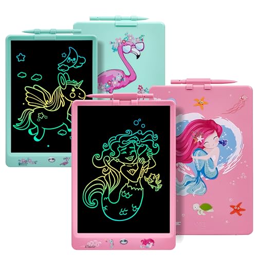 DYNASONIC (Pack 2 DYNA-PM) Farb-LCD-Schreibtablett, 10 Zoll für Kinder, Magnettafel zum Zeichnen, Lernspielzeug, Geschenk für Kinder, Whiteboard von DYNASONIC