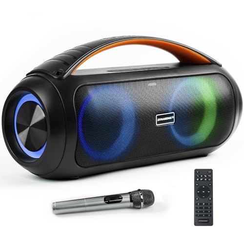 DYNASONIC D93 Tragbarer Bluetooth Lautsprecher IPX7. Kabelloser Outdoor-Lautsprecher. Stereoanlage. Soundplayer mit integrierten LED-Leuchten. Micro-SD, USB. DYNASONIC D93 Tragbarer Bluetooth Lautsprecher IPX7. Kabelloser Outdoor-Lautsprecher. Stereoanlage. Soundplayer mit integrierten LED-Leuchten. Micro-SD, USB. von DYNASONIC
