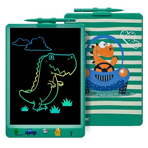 DYNASONIC DYNA-PM Dinosaurier Schreibtafel Kinder 10 Zoll, LCD Zeichentablett Kinder Magnetisches Whiteboard Dinosaurier Spielzeug Geschenk 2 3 3 4 5 6 7 8 Jahre alt von DYNASONIC