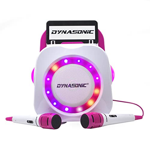 DYNASONIC Karaoke mit Mikrofon, Original Geschenke für Kinder Mädchen, Sprecher, Spielzeug Mädchen (DK-201 Pink) von DYNASONIC