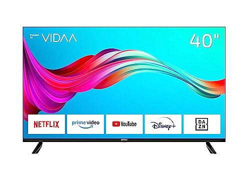 DYON Smart 40 VX-2 100 cm (40 Zoll) Fernseher (Full-HD TV, HD Triple Tuner (DVB-C/-S2/-T2), App Store, Prime Video, Netflix, YouTube, DAZN, Disney+) [Modelljahr 2023], Schwarz von DYON