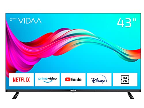 DYON Smart 43 VX 108 cm (43 Zoll) Fernseher (Full-HD Smart TV, HD Triple Tuner (DVB-C/-S2/-T2), App Store, Prime Video, Netflix, YouTube, DAZN, Disney+) [Mod. 2022], Schwarz von DYON