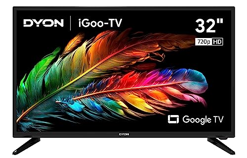 DYON iGoo-TV 32H 80cm (32 Zoll) Google TV (HD Triple Tuner, Prime Video, Netflix, Google Play Store für DAZN, Disney+, Apple TV+, Paramount+, waipu.tv UVM., Google Assistant) [Mod. 2023] von DYON