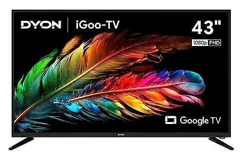 DYON iGoo-TV 43F 108cm (43 Zoll) Google TV (Full-HD, HD Triple Tuner, Prime Video, Netflix, Google Play Store für DAZN, Disney+, Apple TV+, Paramount+, waipu.tv UVM., Google Assistant) [Mod. 2023] von DYON