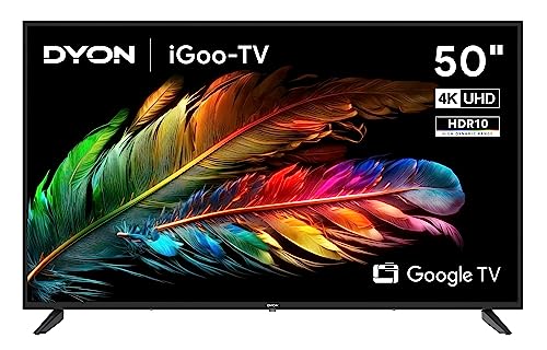 DYON iGoo-TV 50U 126cm (50 Zoll) Google TV (4K UHD, HD Triple Tuner, Prime Video, Netflix, Google Play Store für DAZN, Disney+, Apple TV+, Paramount+, waipu.tv UVM., Google Assistant) [Mod. 2023] von DYON