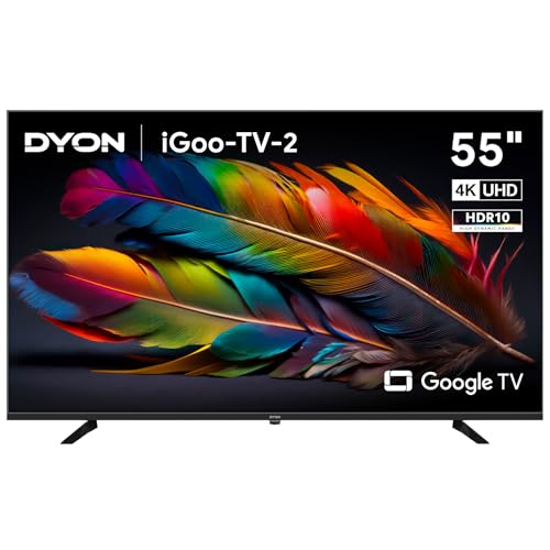 DYON iGoo-TV 55U-2 – 55 Zoll (139 cm) 4K Ultra-HD Smart TV mit Google TV, HDR10, Triple Tuner (DVB-S2/C/T2), WLAN, Bluetooth, Google Assistant, Netflix, Prime Video, [Modell 2025] von DYON