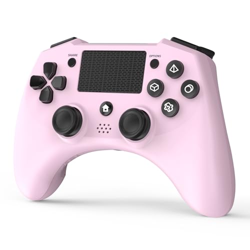 DYONDER Wireless Controller Kompatibel für PS4/Slim/Pro/PC mit 6-Achsen Bewegungssensor, PS4 Controller für Kinder und Erwachsene (Pink) von DYONDER