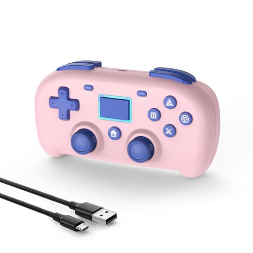 Kabelloser Controller für PS4, PS4-Gamepad im Mini-Stil, kompatibel mit PS4, PC-Spielefernbedienung für Windows 10/8/7, Gaming-Controller mit Dual-Vibration/6-Achsen-Sensor/Audiofunktion（Grün）（Rosa) von DYONDER