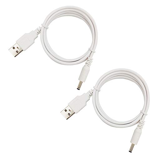 DZYDZR 2 Stück 5V USB auf DC 5V Power Kabel – USB A 1,35mm/3,5mm Adapterkabel 1m / 3ft Weiß von DZYDZR
