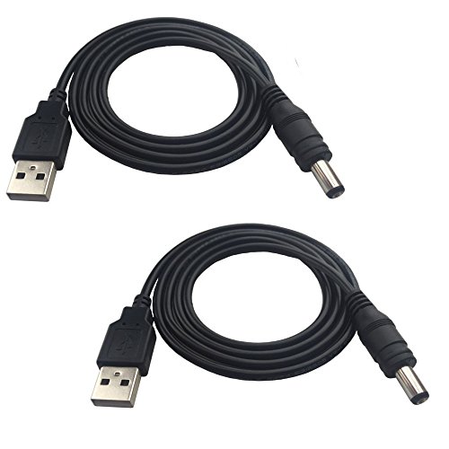 DZYDZR 2 Stück 5V USB auf DC 5V Power Kabel – USB A 2,1mm/5,5mm Adapterkabel 1m / 3ft Schwarz von DZYDZR