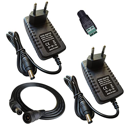 DZYDZR 2pcs AC/DC Adapter Power Supply DC 12V 2A Netzadapter Wall Plug 2,1/2,5mm x 5,5mm Plug Verwenden Sie nur LED Band LED-Lichterketten DZYDZR 2pcs AC/DC Adapter Power Supply DC 12V 2A Netzadapter Wall Plug 2,1/2,5mm x 5,5mm Plug Verwenden Sie nur LED Band LED-Lichterketten von DZYDZR