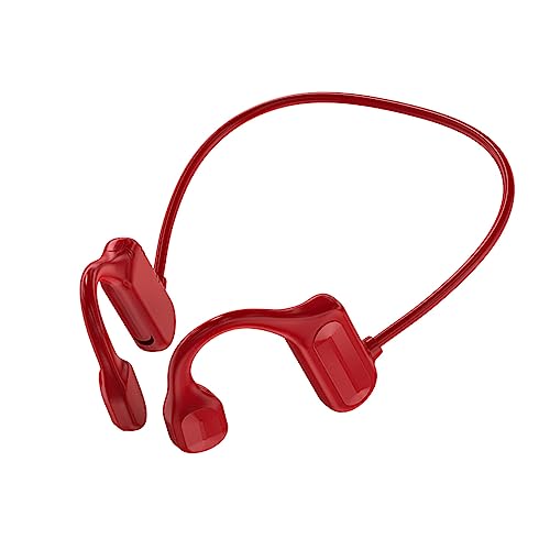 DaMohony 2896993-AM84UK-UHSYG Knochenleitungs-Kopfhörer, Bluetooth 5.2 Offene Ohr-Sport-Kopfhörer, wasserdicht, schweißresistent, Hi-Fi-Sound-Headset mit integriertem Mikrofon, Schwarz oder Rot von DaMohony