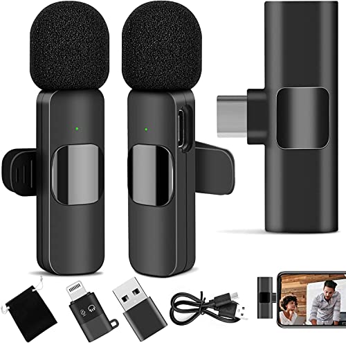 Daakro Lavalier Mikrofon Wireless für iPhone/Android/iPad/Laptop, Kabelloses Plug-Play Mikrofon für Videoaufnahmen, Vlog, TikTok, YouTube, Live Streaming, Auto Connect und Smart Noise Reduction von Daakro