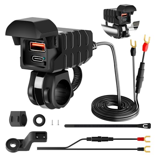 Daakro Upgraded 12V Motorrad USB ladebuchse,36W+18W Dual Fast Charging 3.0 Motorrad-Telefon-Ladegerät,mit LED-Spannungsmesser's wasserdichte Motorradsteckdose für DC12-24V Motorräder, Dreiräder Daakro Upgraded 12V Motorrad USB ladebuchse,36W+18W Dual Fast Charging 3.0 Motorrad-Telefon-Ladegerät,mit LED-Spannungsmesser's wasserdichte Motorradsteckdose für DC12-24V Motorräder, Dreiräder von Daakro