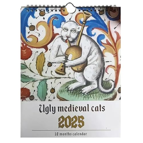 2025 Geschenk Für Katzenliebhaber,Katzen-Hängekalender,Seltsamer Mittelalterlicher Katzenkalender 2025, Hässlicher Mittelalterlicher Katzenkalender 2025 2025 Geschenk Für Katzenliebhaber,Katzen-Hängekalender,Seltsamer Mittelalterlicher Katzenkalender 2025, Hässlicher Mittelalterlicher Katzenkalender 2025 von Dabeto