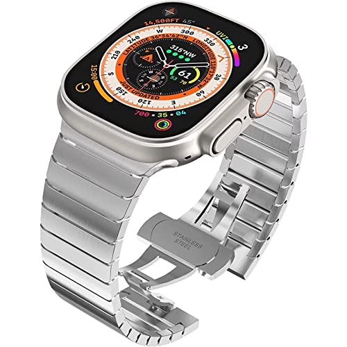 Dabeto Armband Kompatibel mit Apple Watch Apple Watch Band 42mm 44mm 45mm 49mm Apple Watch Ultra Armbander Titanium Metall Ersatz Band Kompatibel mit Series 1 2 3 4 5 6 7 8 von Dabeto