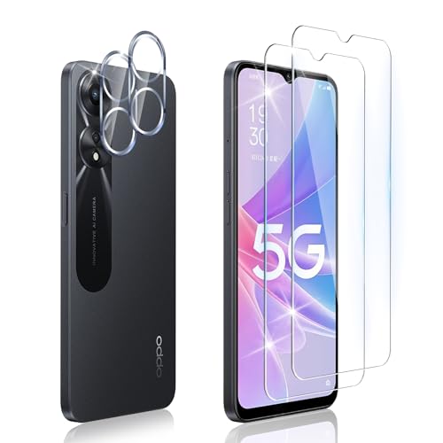 Dabuu [2+2 Stück Schutzfolie für Panzerglas für Oppo A78 5G + Kamera Schutzfolie, HD 9H Härte Anti-Kratzen Schutzglas Blasenfrei Displayschutzfolie Transparent Folie von Dabuu