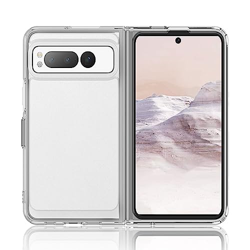 Dabuu Hülle Kompatibel mit Google Pixel Fold, [Rutschfestem] [Kratzfeste] [Stoßfest] Transparent PC Schutzhülle Soft Bumper Case Cover Handyhülle für Google Pixel Fold von Dabuu