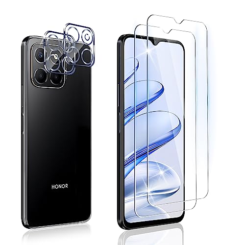 Dabuu Schutzfolie für Panzerglas für Honor 70 Lite + Kameraschutz [2+2 Stück], HD Panzerfolie 9H Härte Anti-Kratzen Schutzglas Blasenfrei Displayschutzfolie Folie - Transparent von Dabuu