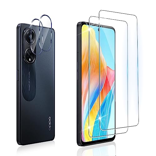 Dabuu Schutzfolie für Panzerglas für Oppo A98 5G + Kameraschutz [2+2 Stück], HD Panzerfolie 9H Härte Anti-Kratzen Schutzglas Blasenfrei Displayschutzfolie Folie - Transparent von Dabuu