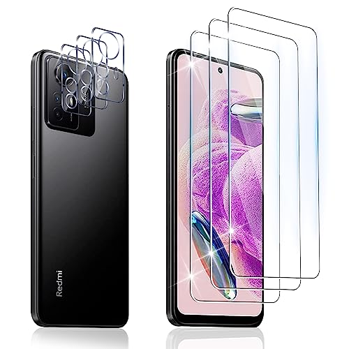 Dabuu Schutzfolie für Panzerglas für Xiaomi Redmi Note 12S + Kameraschutz [3+3 Stück], HD Panzerfolie 9H Härte Schutzglas Blasenfrei Displayschutzfolie Folie Panzer Schutz Glas-Transparent von Dabuu