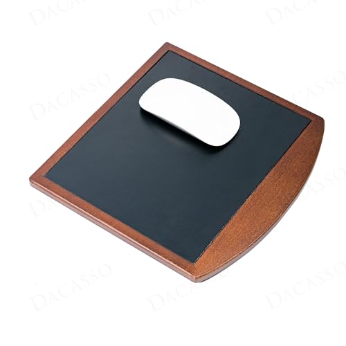 Dacasso Luxuriöses Mauspad aus Walnussholz und schwarzem Leder – Holz und Leder für optische/analoge Maus – Schreibtischdekoration und unverzichtbares Bürozubehör Dacasso Luxuriöses Mauspad aus Walnussholz und schwarzem Leder – Holz und Leder für optische/analoge Maus – Schreibtischdekoration und unverzichtbares Bürozubehör von Dacasso