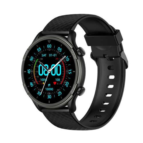 Dachma Android Smartwatch Herren Rund - Smartwatch Herren mit Telefonfunktion Whatsapp Funktion Smart Watch Herren schwarz Schrittzähler Sprachassistenten Fitness Tracker mit 3 Uhrenarmbändern von Dachma