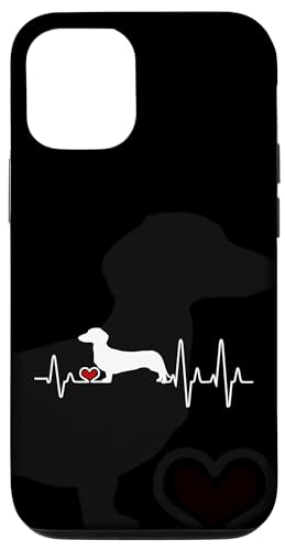 Hülle für iPhone 12/12 Pro Dackel Hund Herzschlag Puls von Dachshund Dog Phone Cases
