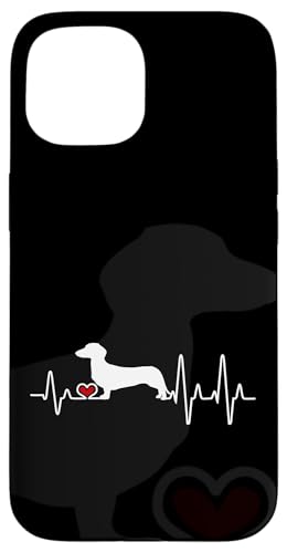 Hülle für iPhone 15 Dackel Hund Herzschlag Puls Hülle für iPhone 15 Dackel Hund Herzschlag Puls von Dachshund Dog Phone Cases