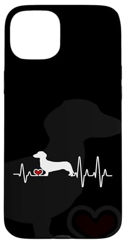 Hülle für iPhone 15 Plus Dackel Hund Herzschlag Puls von Dachshund Dog Phone Cases
