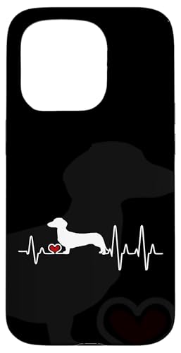 Hülle für iPhone 15 Pro Dackel Hund Herzschlag Puls von Dachshund Dog Phone Cases