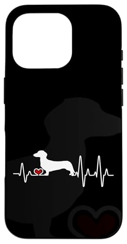 Hülle für iPhone 16 Pro Dackel Hund Herzschlag Puls von Dachshund Dog Phone Cases