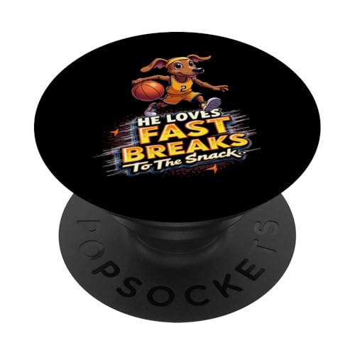 Lustiges Basketball-Geschenk für Dackel-Hundeliebhaber PopSockets Klebender PopGrip Lustiges Basketball-Geschenk für Dackel-Hundeliebhaber PopSockets Klebender PopGrip von Dachshund Fun Designs