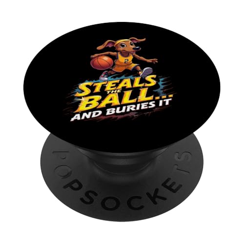 Lustiges Basketball-Geschenk für Dackel-Hundeliebhaber PopSockets Klebender PopGrip Lustiges Basketball-Geschenk für Dackel-Hundeliebhaber PopSockets Klebender PopGrip von Dachshund Fun Designs