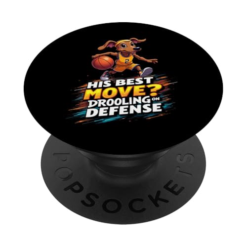 Lustiges Basketball-Geschenk für Dackel-Hundeliebhaber PopSockets Klebender PopGrip von Dachshund Fun Designs