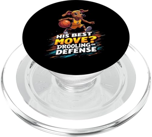 Lustiges Basketball-Geschenk für Dackel-Hundeliebhaber PopSockets PopGrip für MagSafe von Dachshund Fun Designs