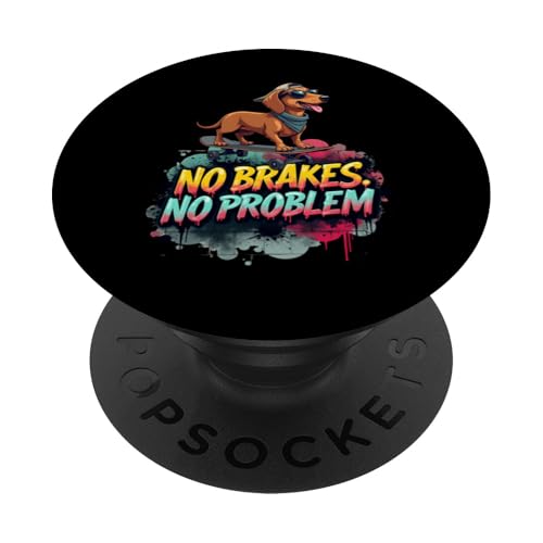 Lustiges Skateboard-Geschenk für Dackel-Hundebesitzer PopSockets Klebender PopGrip von Dachshund Fun Designs