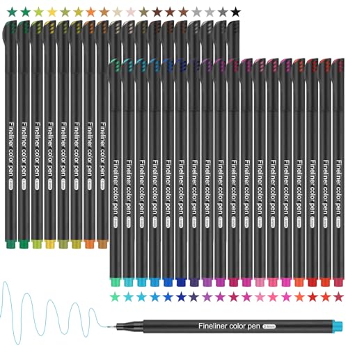 Dacono Fineliner Stifte Set, 36 Farbige Stifte mit Feiner Spitze – 0,4 mm Zeichenstifte, Kein Verlaufen, Feiner Linienstift, Perfekt zum Skizzieren, Zeichnen und Schreiben, Künstler, Studenten von Dacono